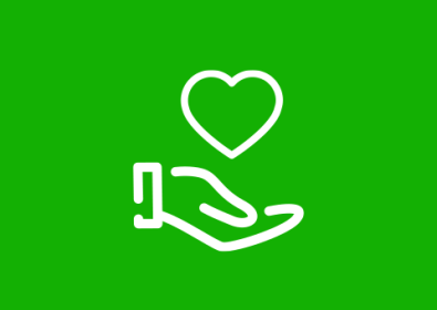 Heart in hand icon